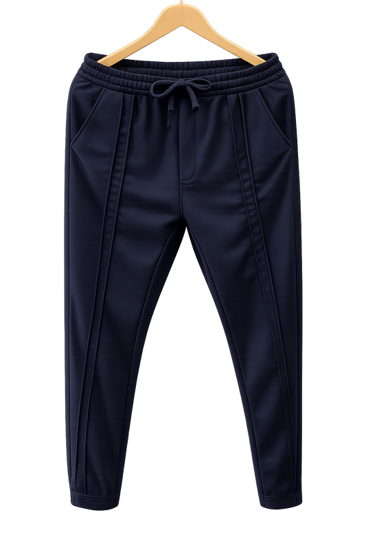 Midnight Blue Pintuck Utility Trousers