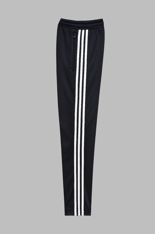 Midnight Motion: Blue Tracksuit with Dual White Stripes – Half Sleeve Edition
