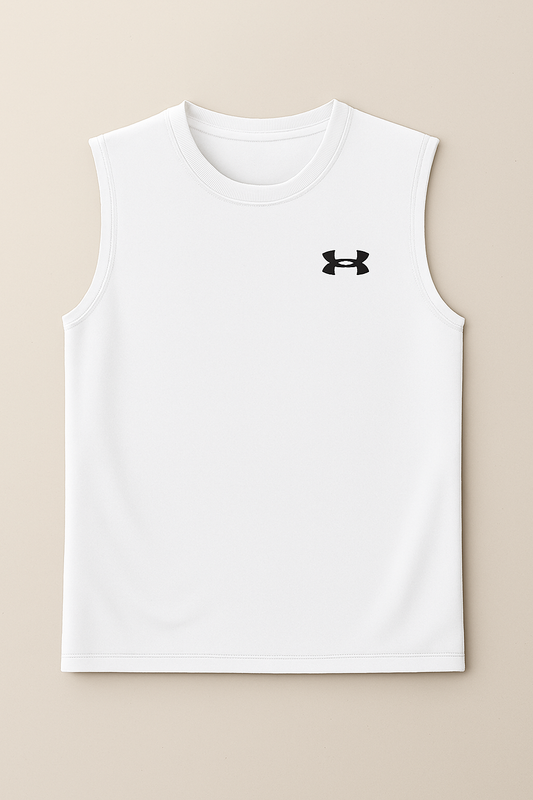 UA Dri-Fit Sleeveless Training Shirt – White