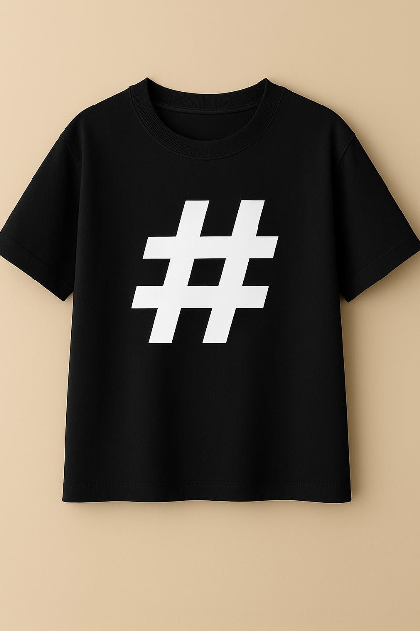 HASHTAG Signal Drop Shoulder Oversized T-Shirt