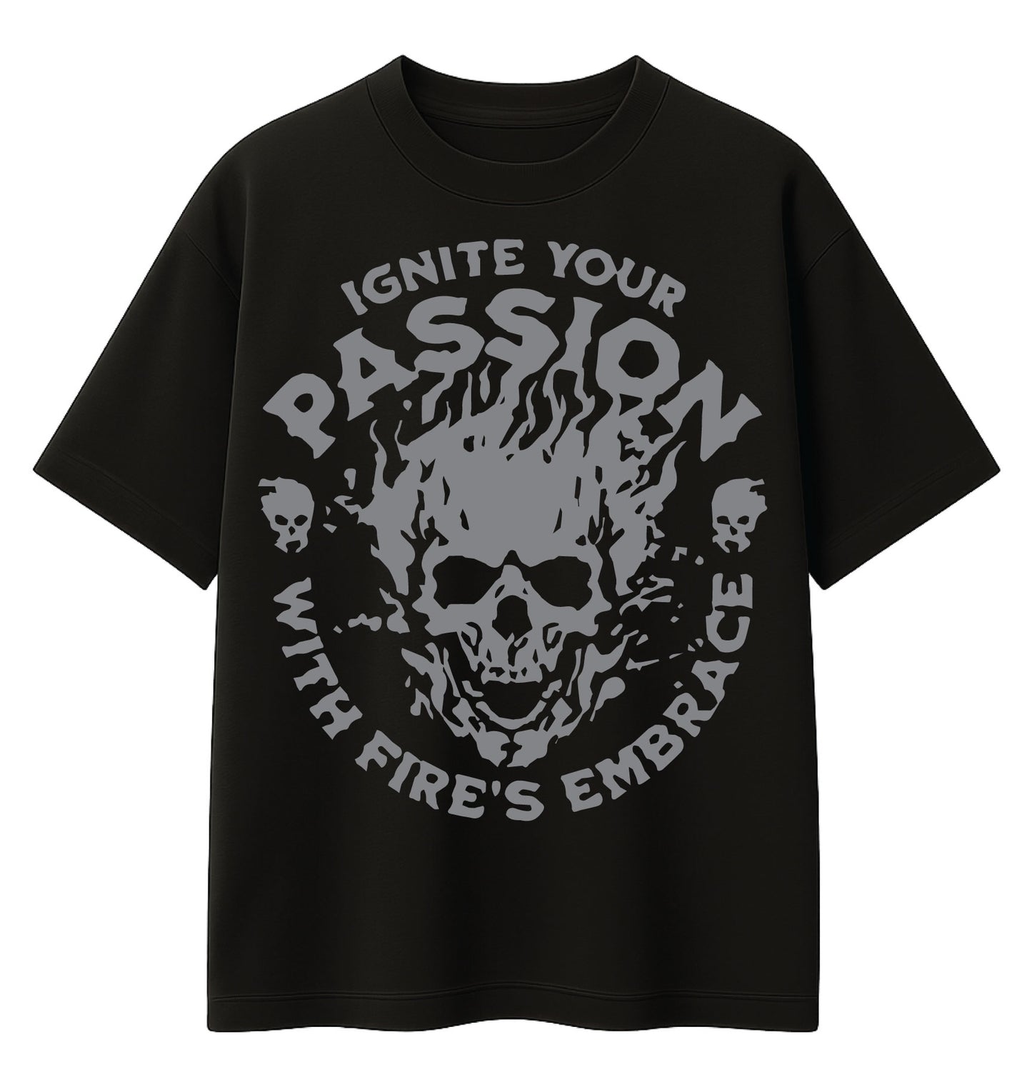 Ignite Your Passion – Oversized Drop Shoulder Graphic T-Shirt