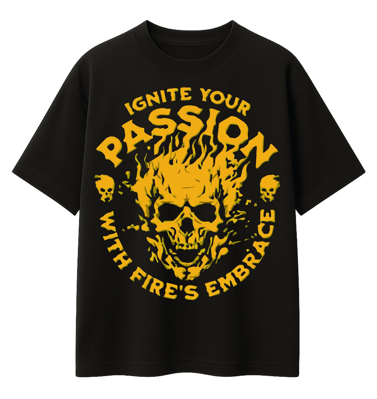 Ignite Your Passion – Oversized Drop Shoulder Graphic T-Shirt