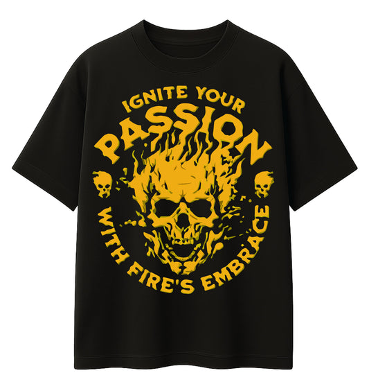 Ignite Your Passion – Oversized Drop Shoulder Graphic T-Shirt