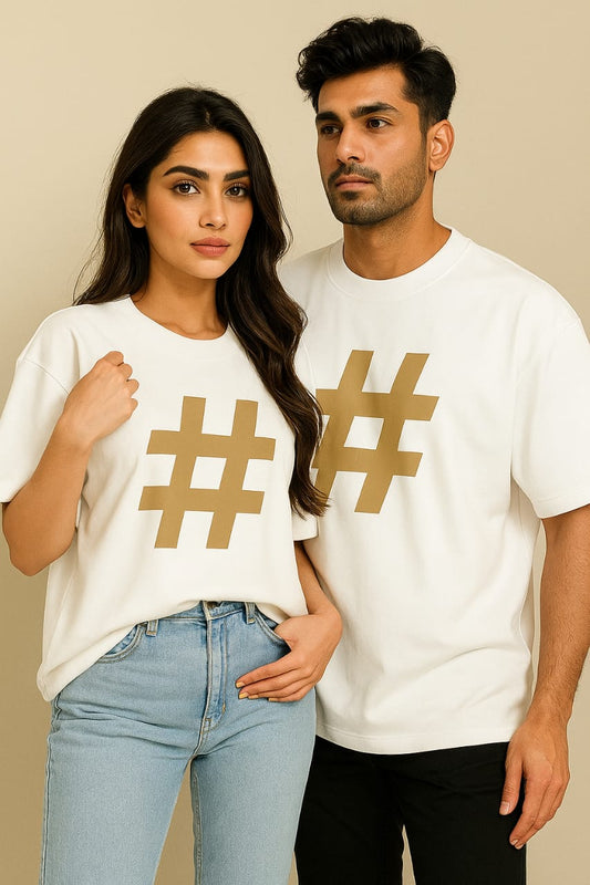 HASHTAG Signal Drop Shoulder Oversized T-Shirt