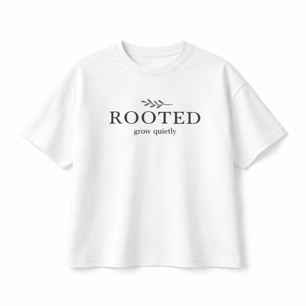 Rooted Essential Drop Shoulder Tee – White