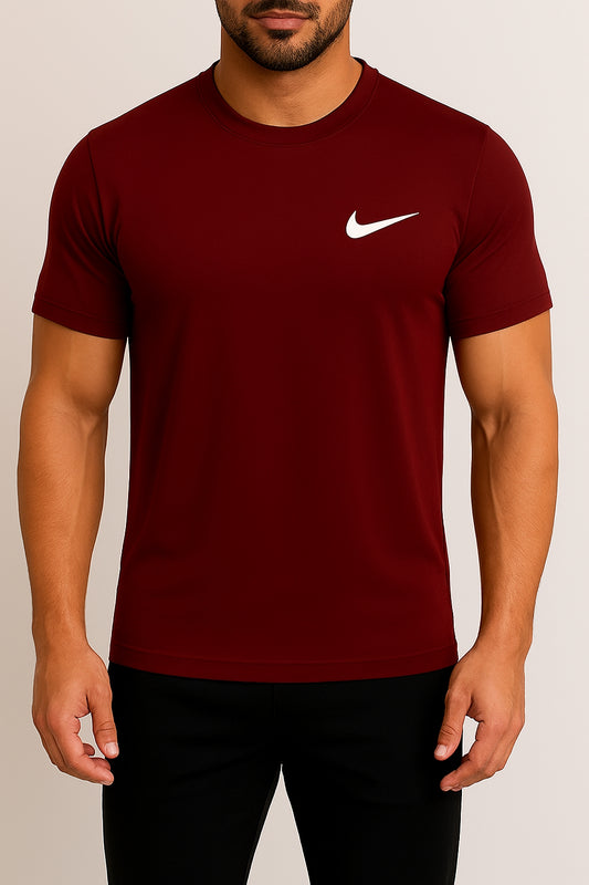 NIK Premium Activewear Dri-Fit Maroon T-Shirt