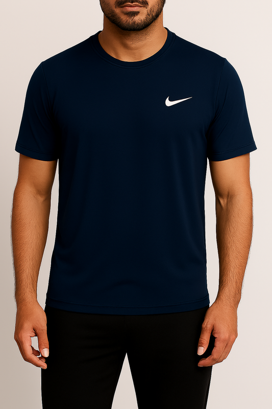 NIK Premium Activewear Dri-Fit Navy Blue T-Shirt