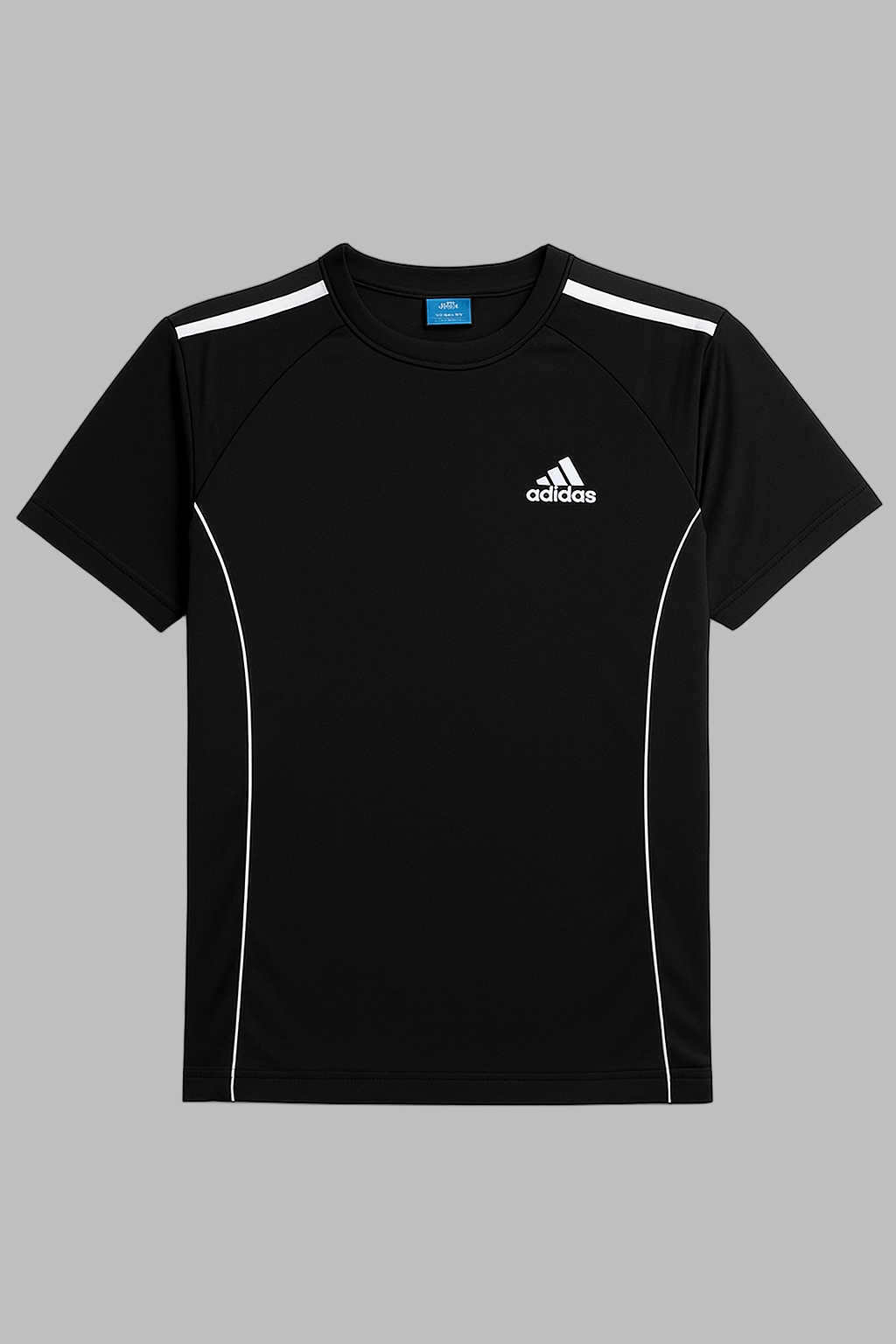 Black Classic Dri-Fit Tracksuit with White Side Stripes – Half Sleeve Edition