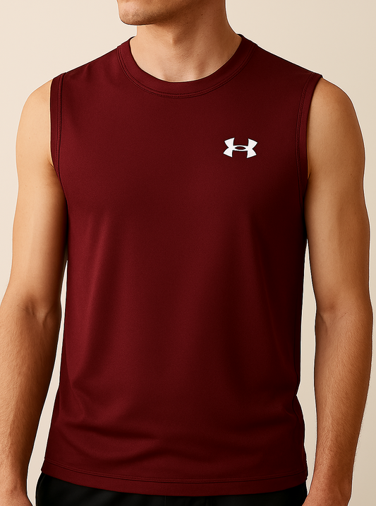 UA Dri-Fit Sleeveless Training Shirt – Maroon
