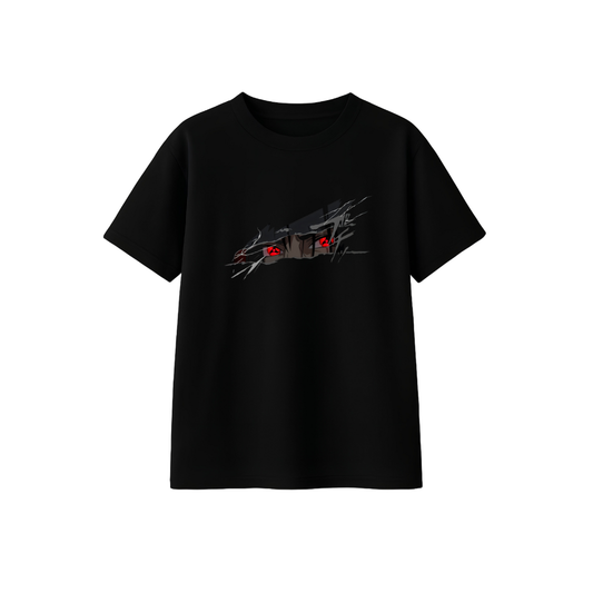 Shadow Eyes Graphic Tee – Black Streetwear Edition