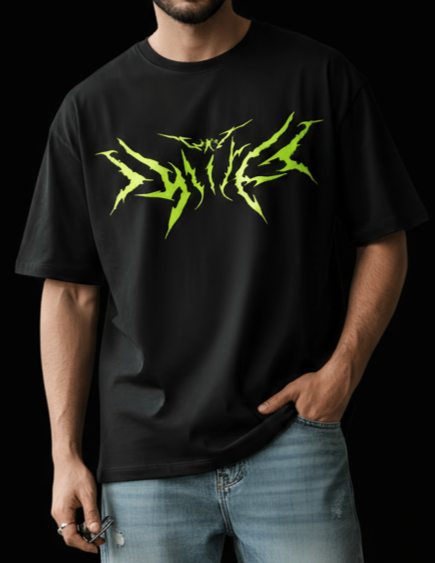 Crazy Static Drop Shoulder Oversized T-Shirt