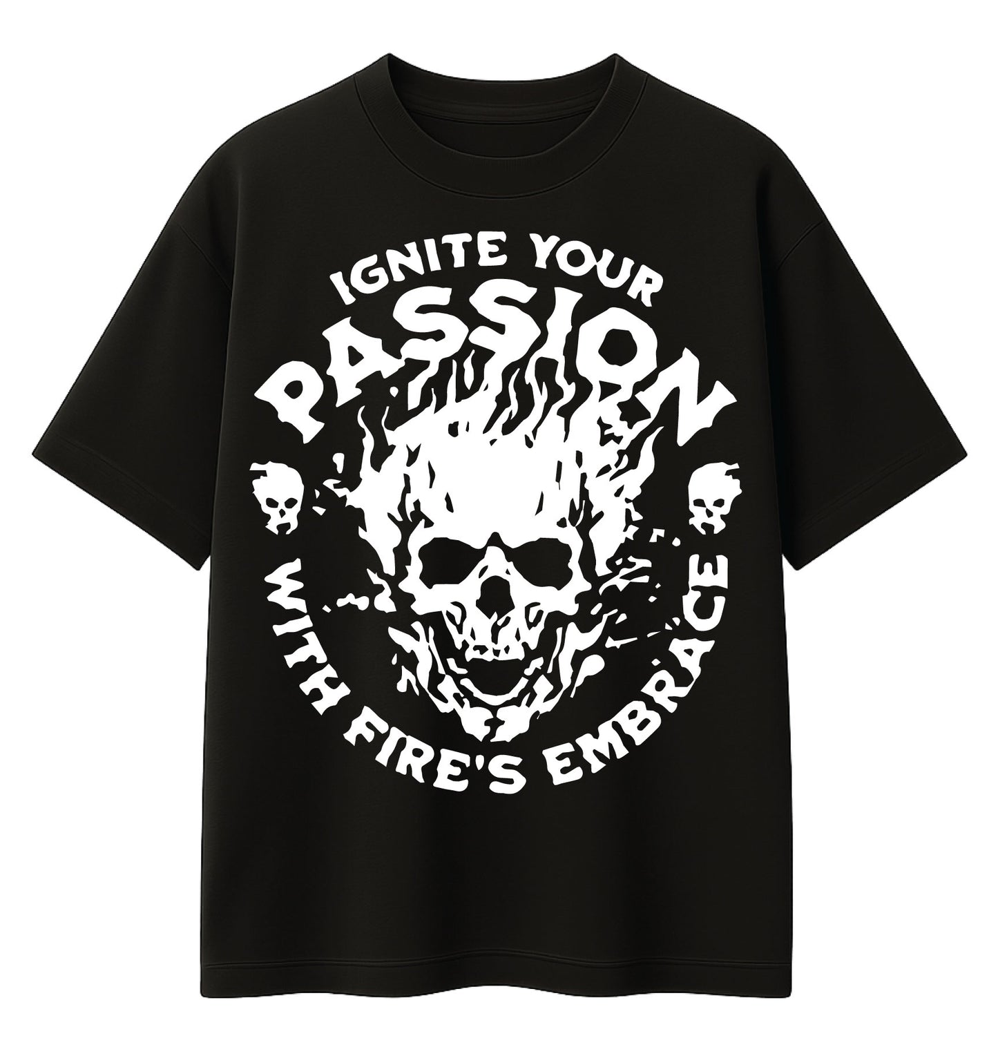Ignite Your Passion – Oversized Drop Shoulder Graphic T-Shirt