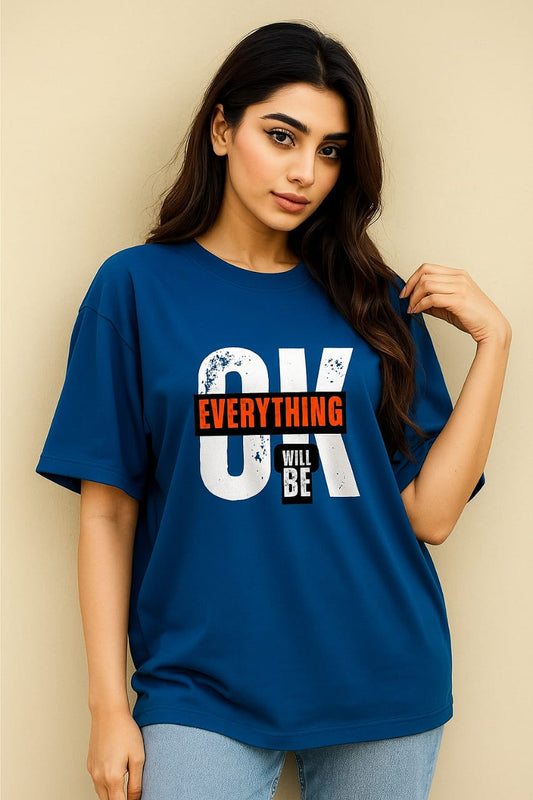 OK Statement Oversized Drop Shoulder T-Shirt